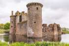 Dumfries, Dumfries and Galloway, Scotland. The 13th century ruins of Caerlaverock Castle. Art Print